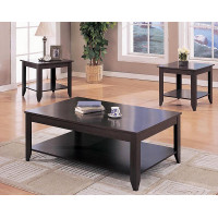 Coaster Furniture 700285 Stewart 3-piece Occasional Table Set with Lower Shelf Cappuccino